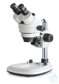 Stereozoom microscoop trinoculair, Greenough; 0.7-4.5x; HWF10x20; 3W LED De KERN OZL 464-serie...